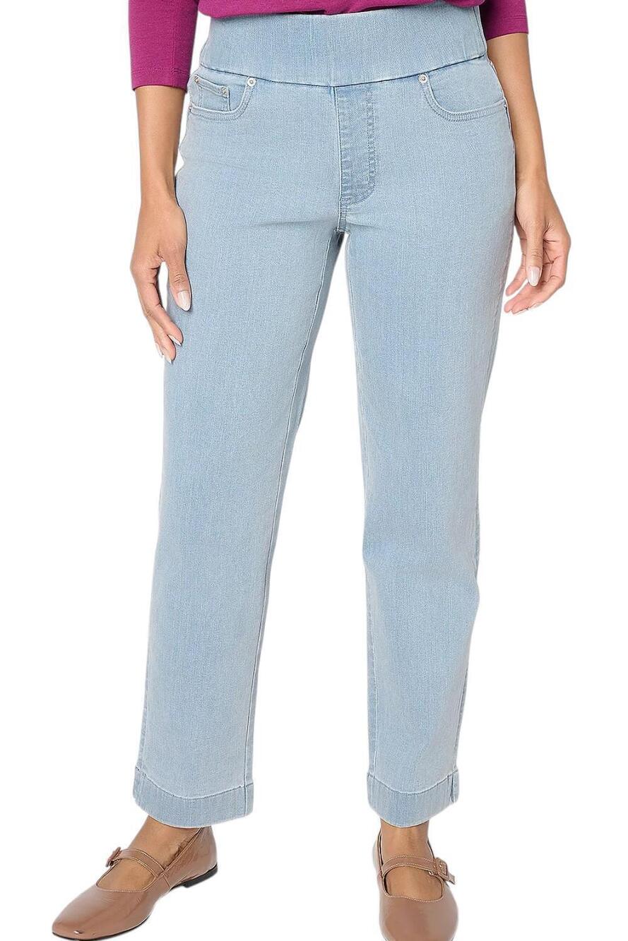 Denim & Co. Women's Straight Leg Cozy Touch Jean St Blue - Regular